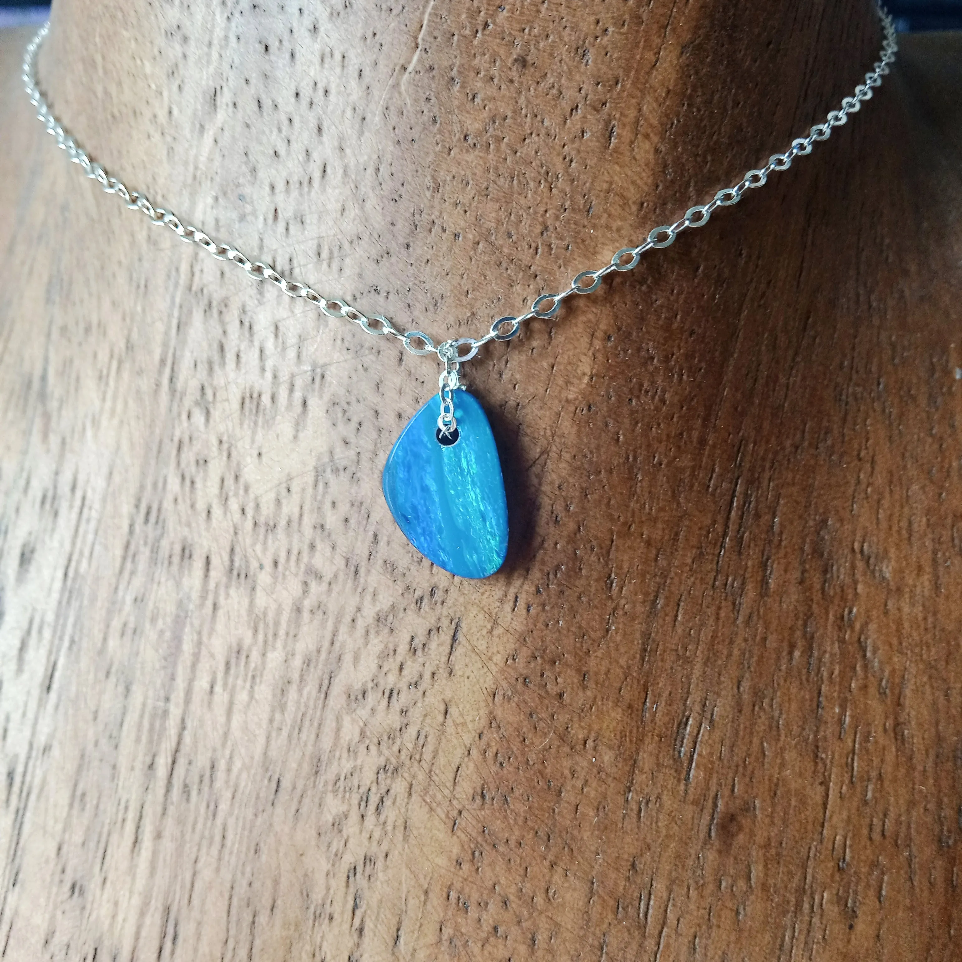 Australian opal doublet sterling silver necklace