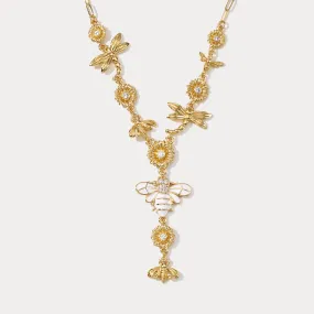 Bee & Dragonfly Diamond Necklace