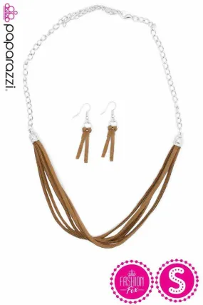 Best Suede Plans Brown Suede Necklace - Paparazzi Accessories