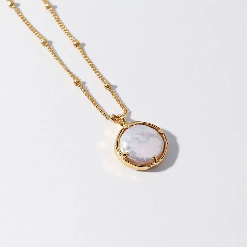 BETTINA Pearl Gold Necklace Gold Vermeil