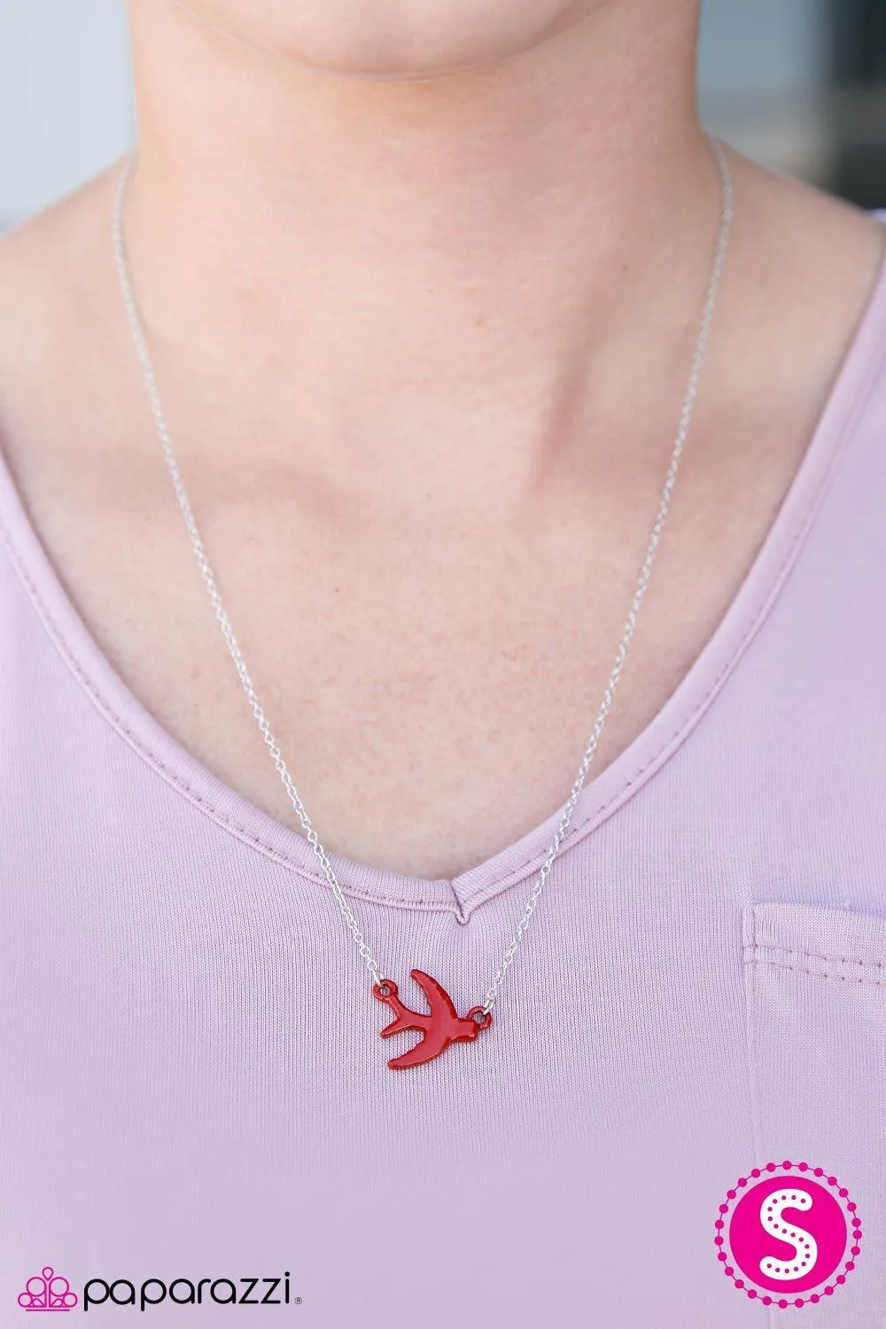 Bird On A Wire Red Necklace - Paparazzi Accessories