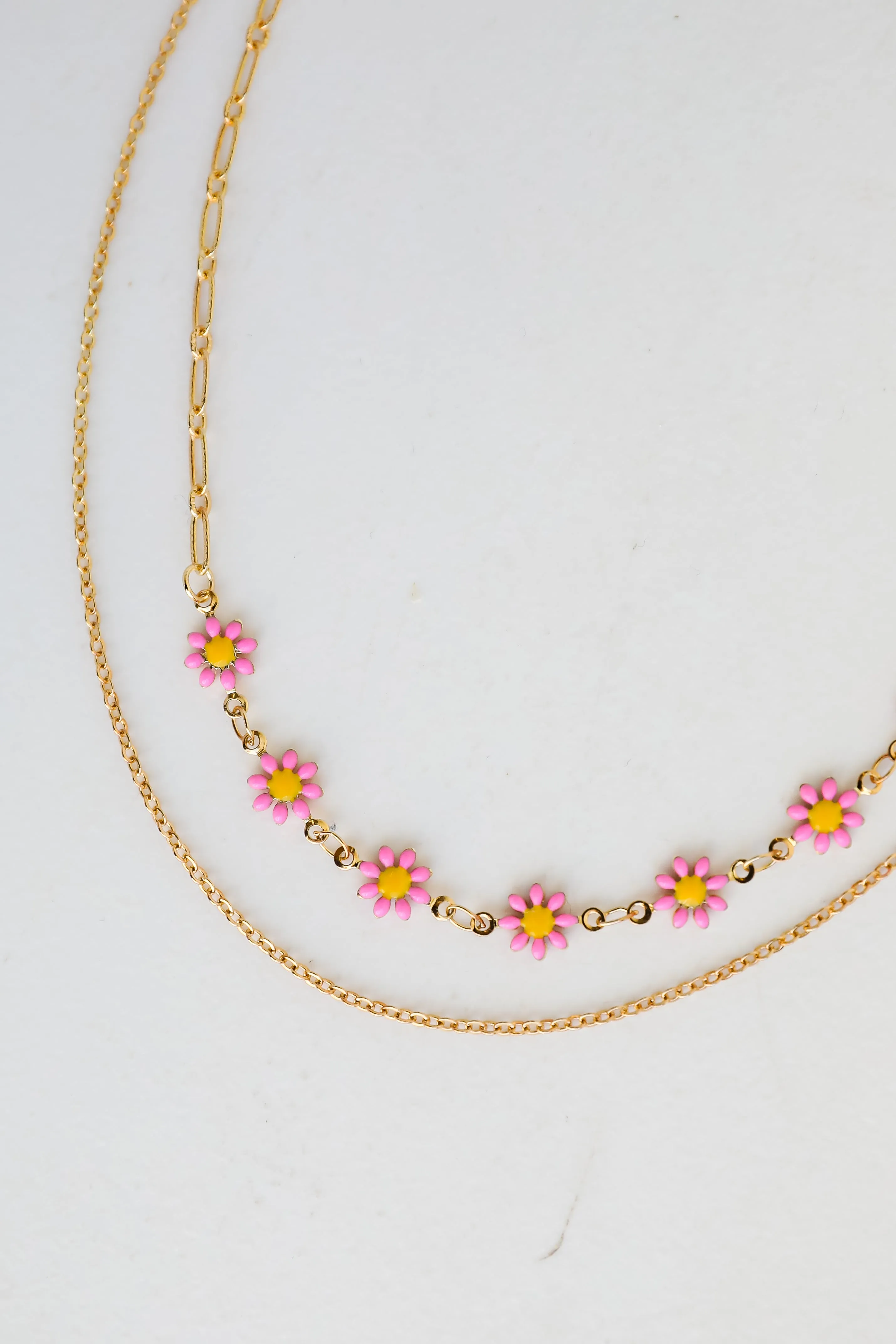 Bridget Gold Flower Charm Layered Necklace