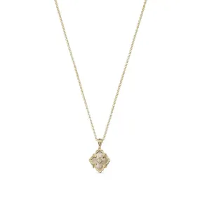 Elegant Small Pendant Necklace, 18k Yellow Gold with Mother of Pearl – Buccellati Opera Tulle Collection