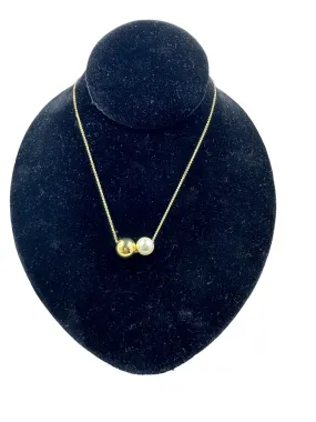 Carrie Pearl Strung Gold Ball Necklace