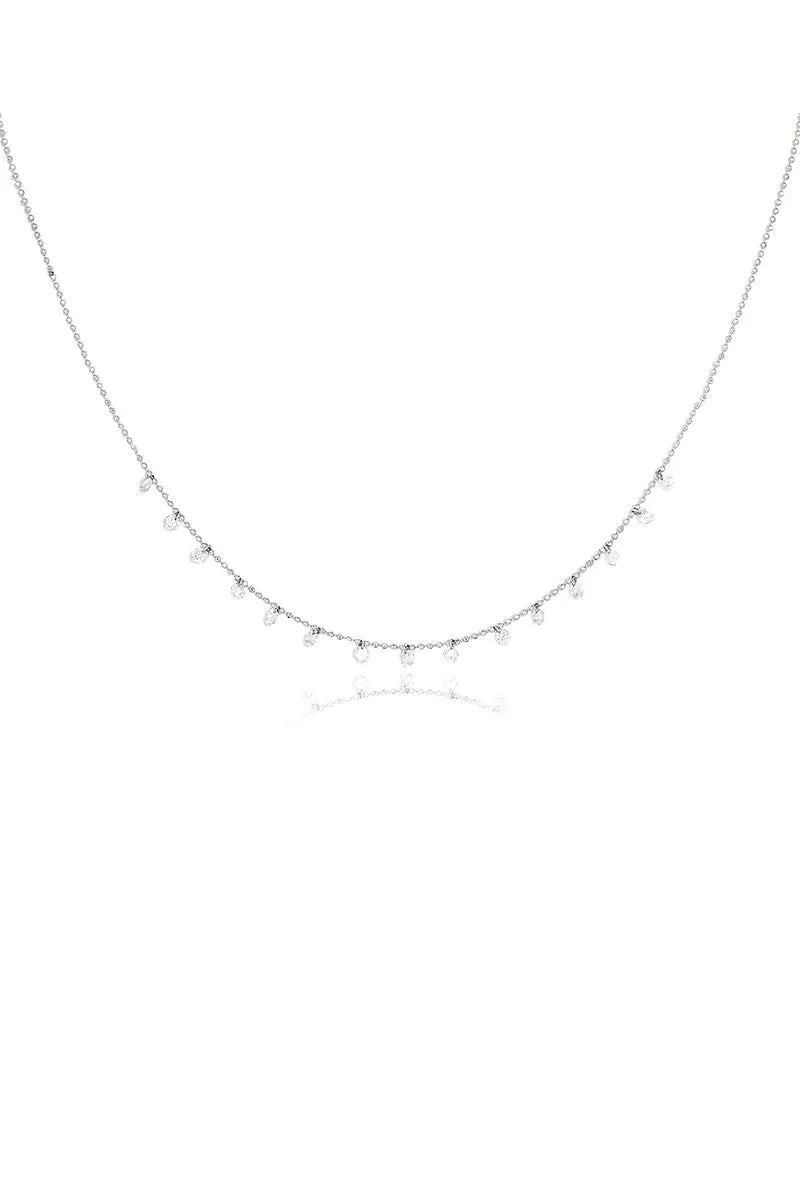 Celeste 15 Floating Diamond Necklace in White Gold