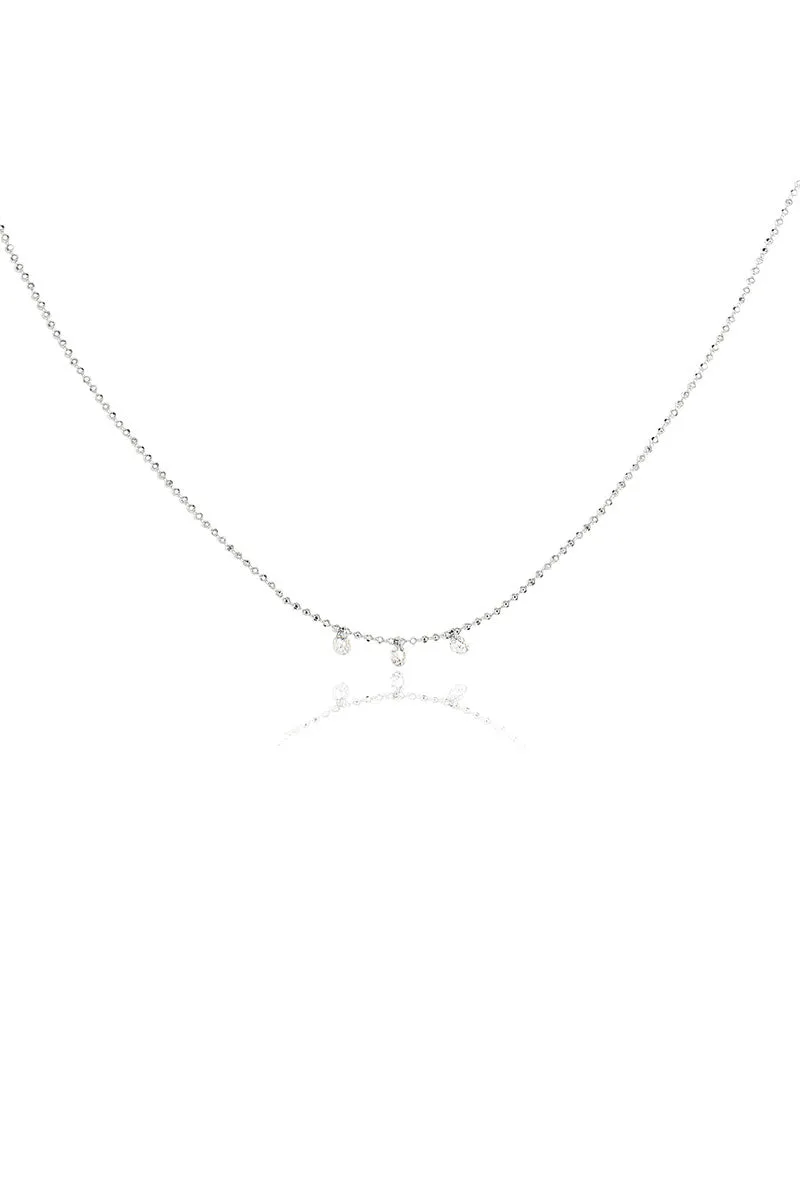 Celeste 3 Floating Diamond Necklace in White Gold