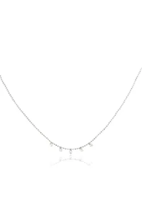 Celeste 5 Floating Diamond Necklace in White Gold