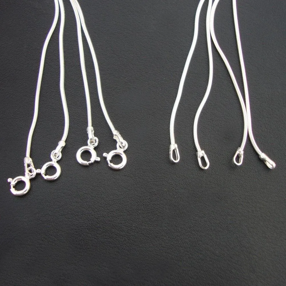 Chain necklace 925 Sterling Silver Chain Necklace Jewellery 16 Inches Handmade Silver Chains for man and woman , snake chain