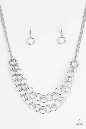 Circus Tent Tango Silver Necklace - Paparazzi Accessories