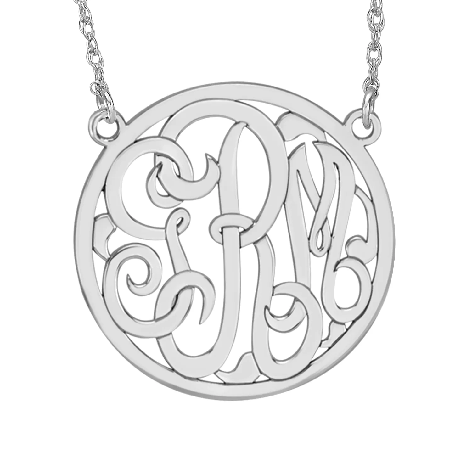 Classic Bordered Monogram Necklace