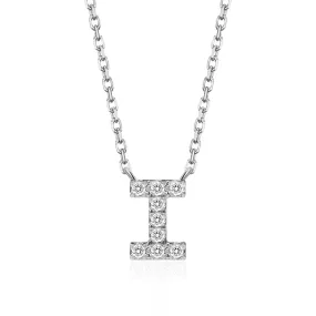 Classic Pavé Initial I Pendant Necklace