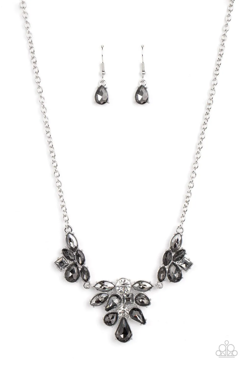 Completely Captivated Silver Rhinestone Necklace - Paparazzi Accessories