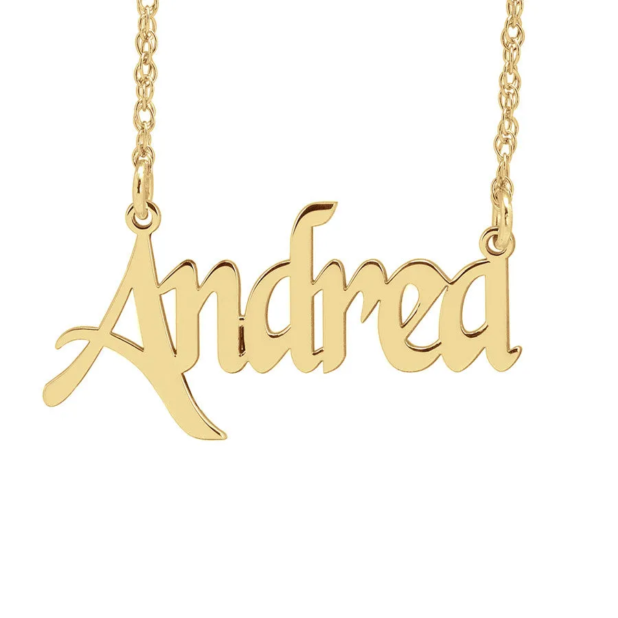 Custom Nameplate Necklace - Fancy Script