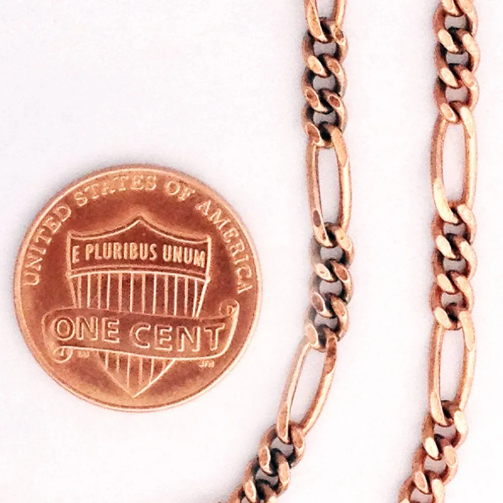 Custom Necklace Chain Fine Figaro Chain Necklace NC41 Solid Copper Necklace Custom Size Chain