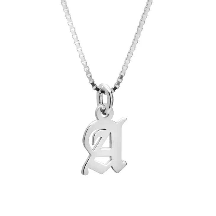 Custom Old English Letter Necklace