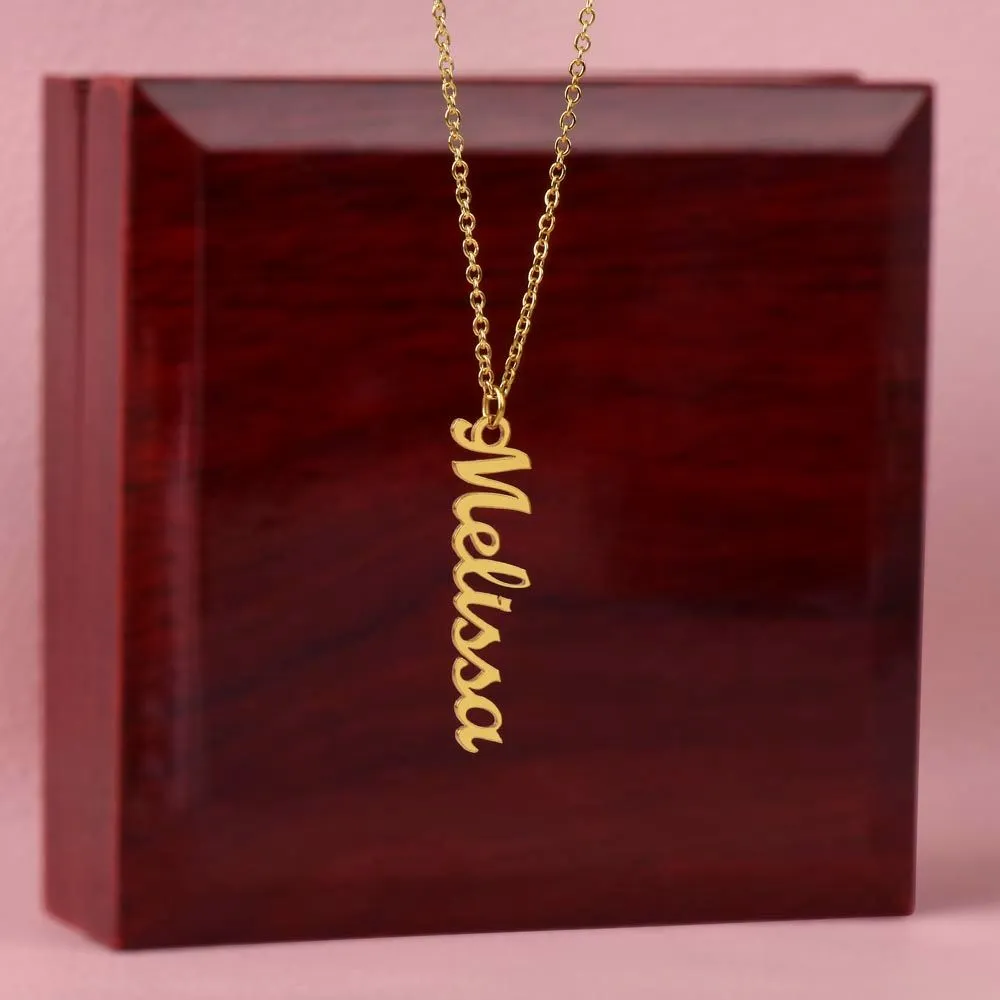 Custom Personalized Vertical Name Necklace, Jewelry Gifts For Her