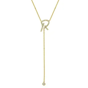 Custom Signature Initial Lariat With Diamonds