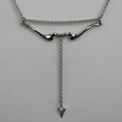 Heres an optimized title for the product:

Exquisite Custom Trueshot Necklace - Handcrafted Precision Jewelry - $1084

This includes modifiers such as Exquisite, Handcrafted, and Precision, which can appeal to potential buyers by highlighting the quality and uniqueness of the necklace.