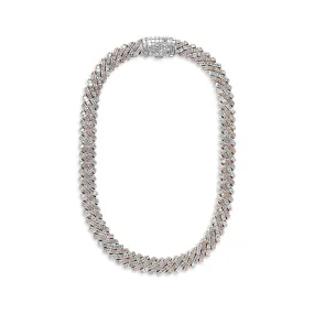 Daniel 64 Carats Combined Mixed Shape Diamond Cuban Link Chain in White & Rose Gold for Men