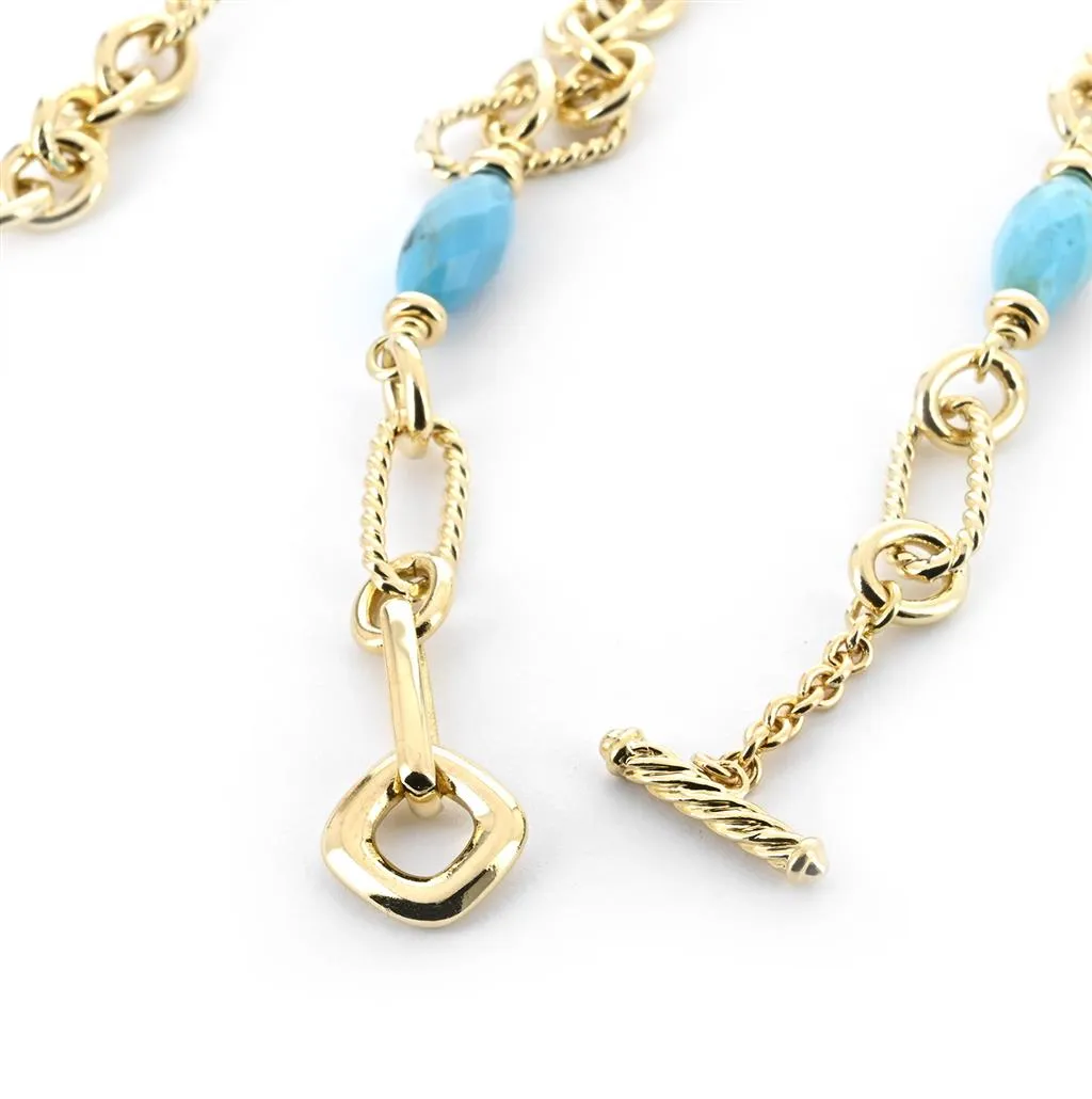 David Yurman Chain Necklace with Turquoise Accents