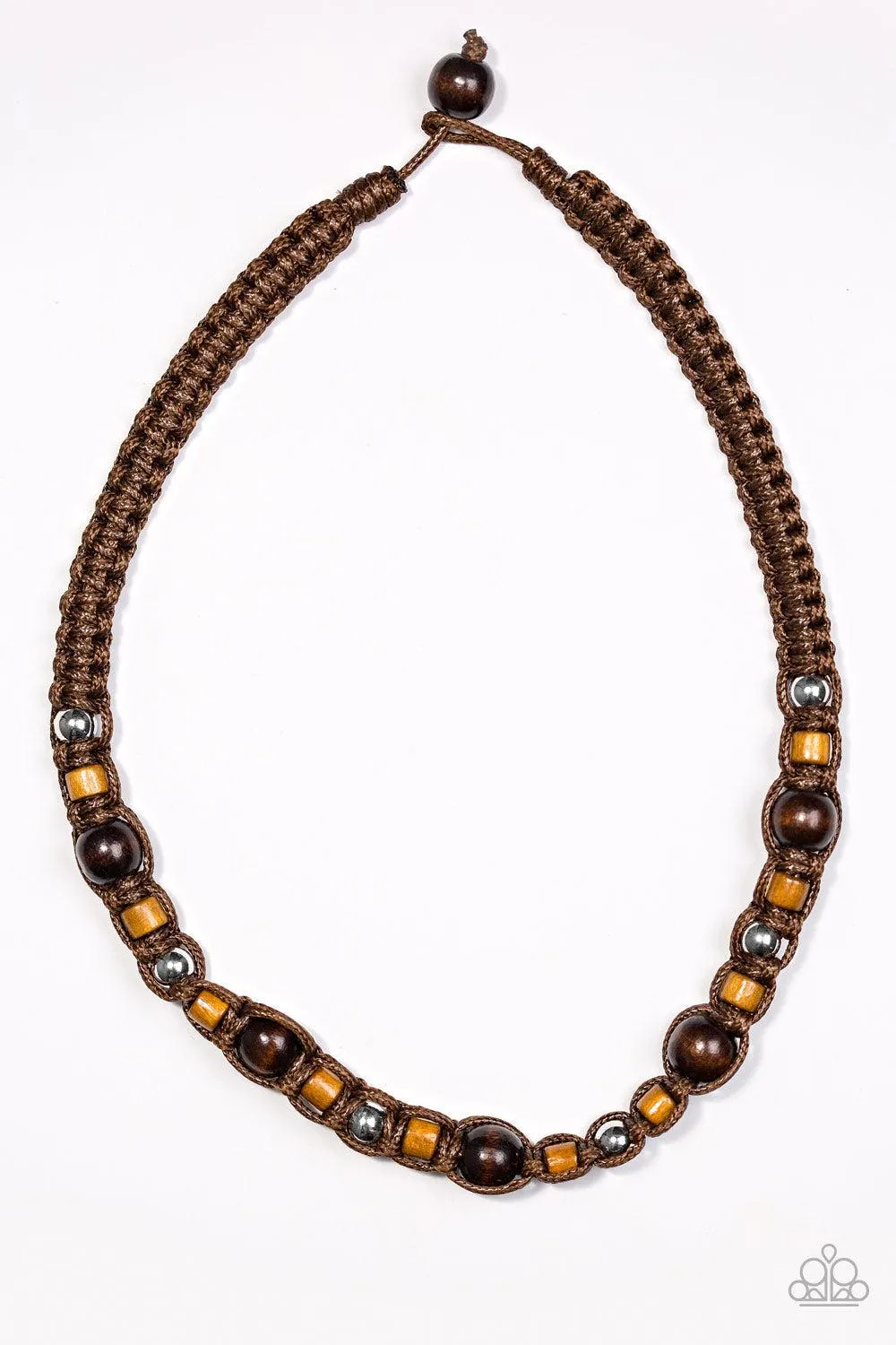 Deck Crew Brown Urban Necklace - Paparazzi Accessories