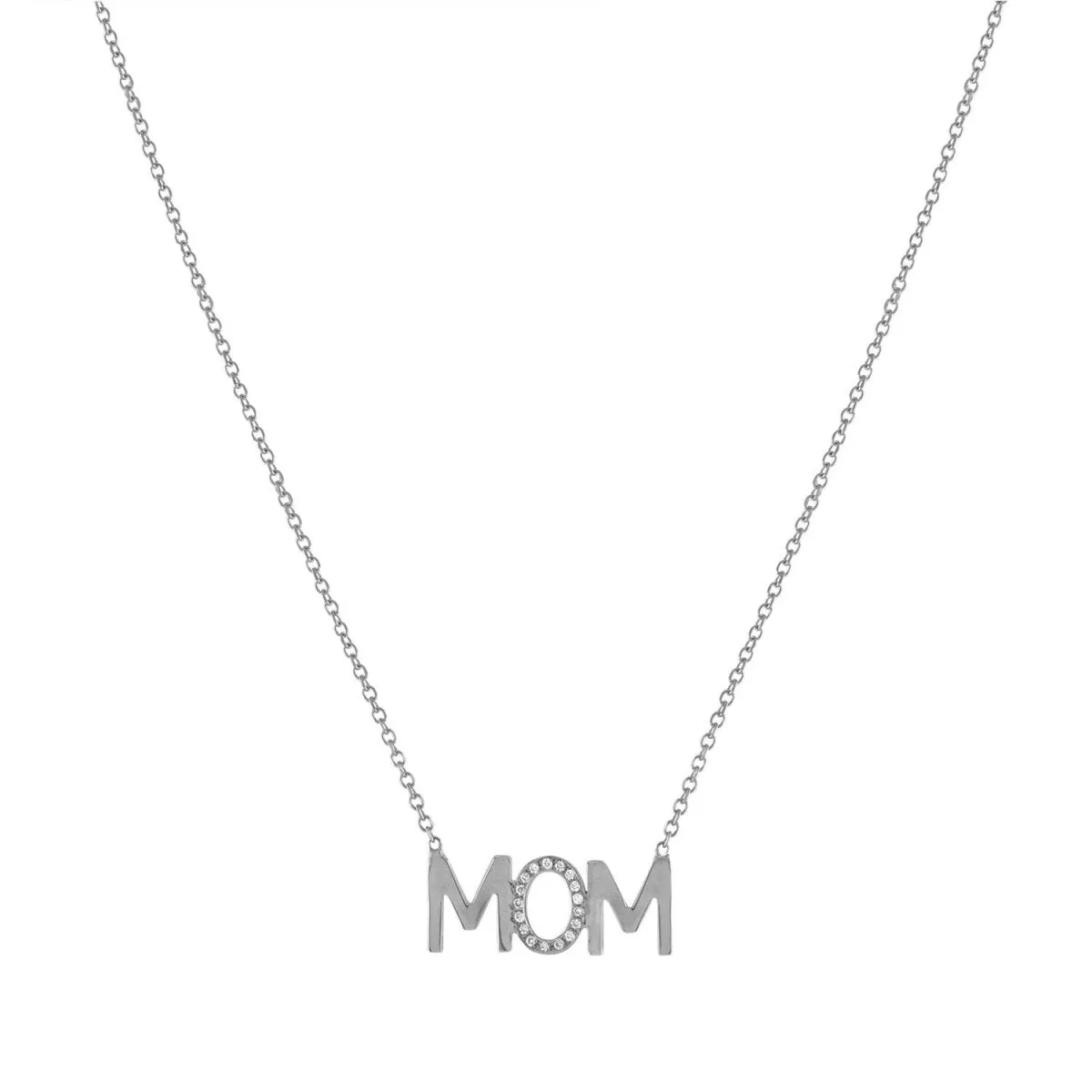 Diamond Accent Nameplate Necklace (Custom)