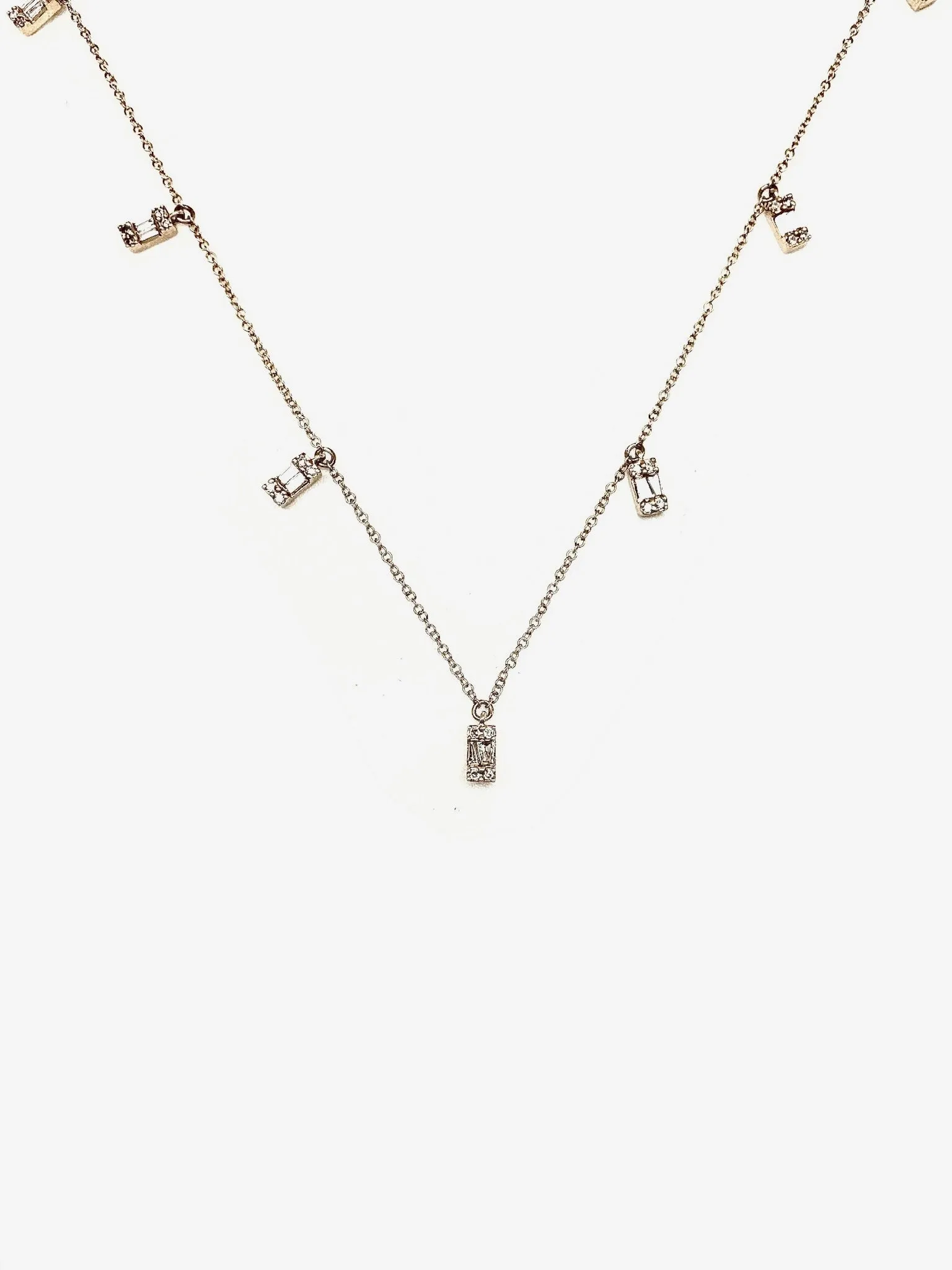 Diamond Baguette Fringe Necklace (14K)