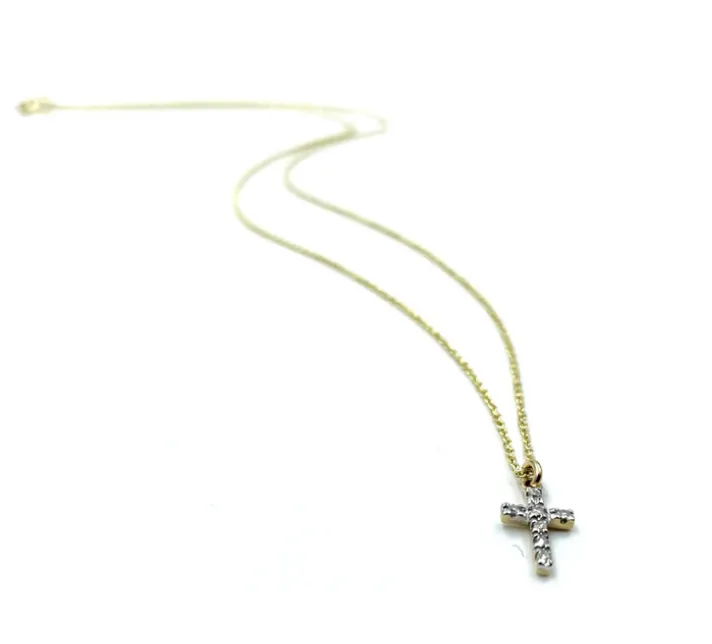 Diamond Cross on 14k Gold Necklace