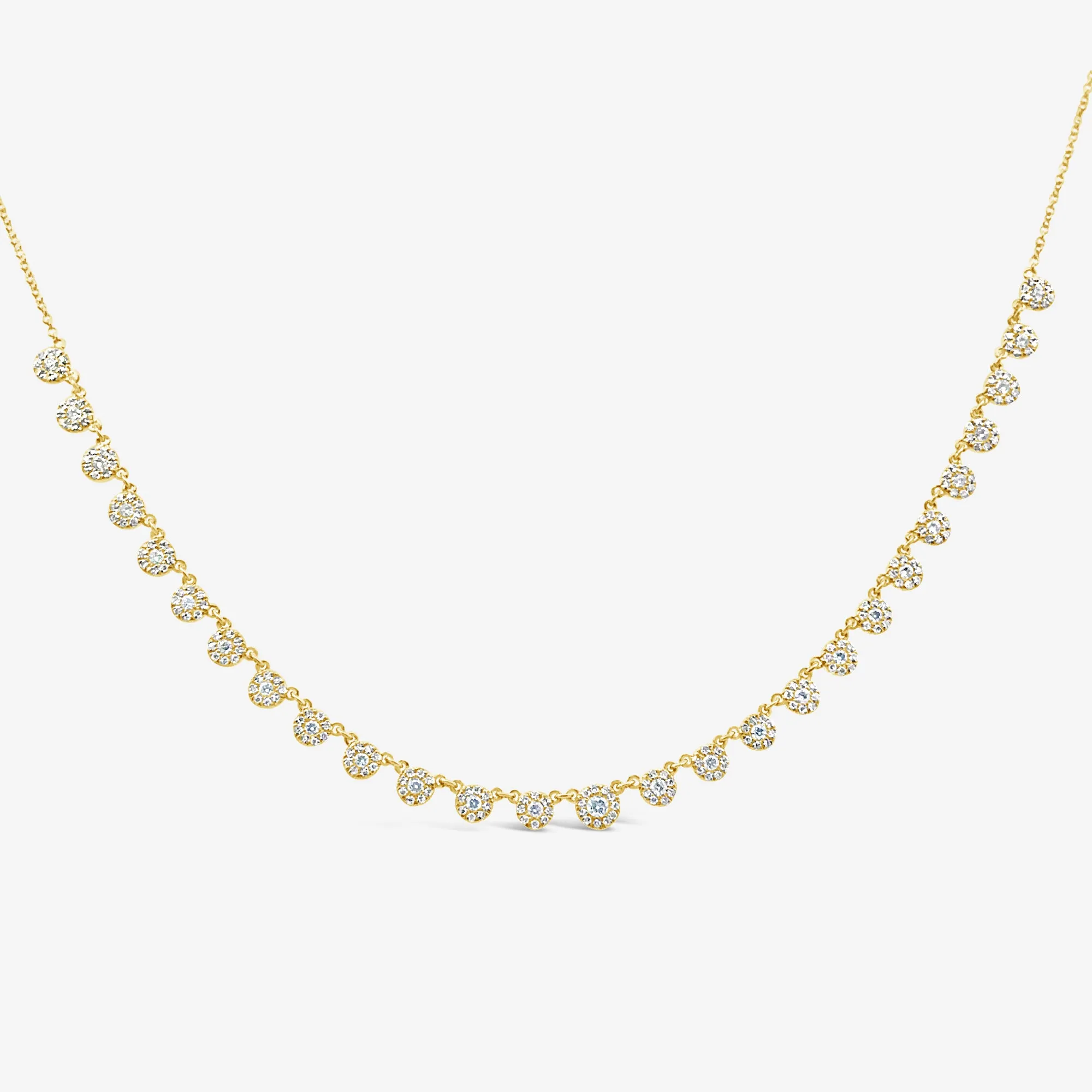 Diamond Halo Drops Necklace