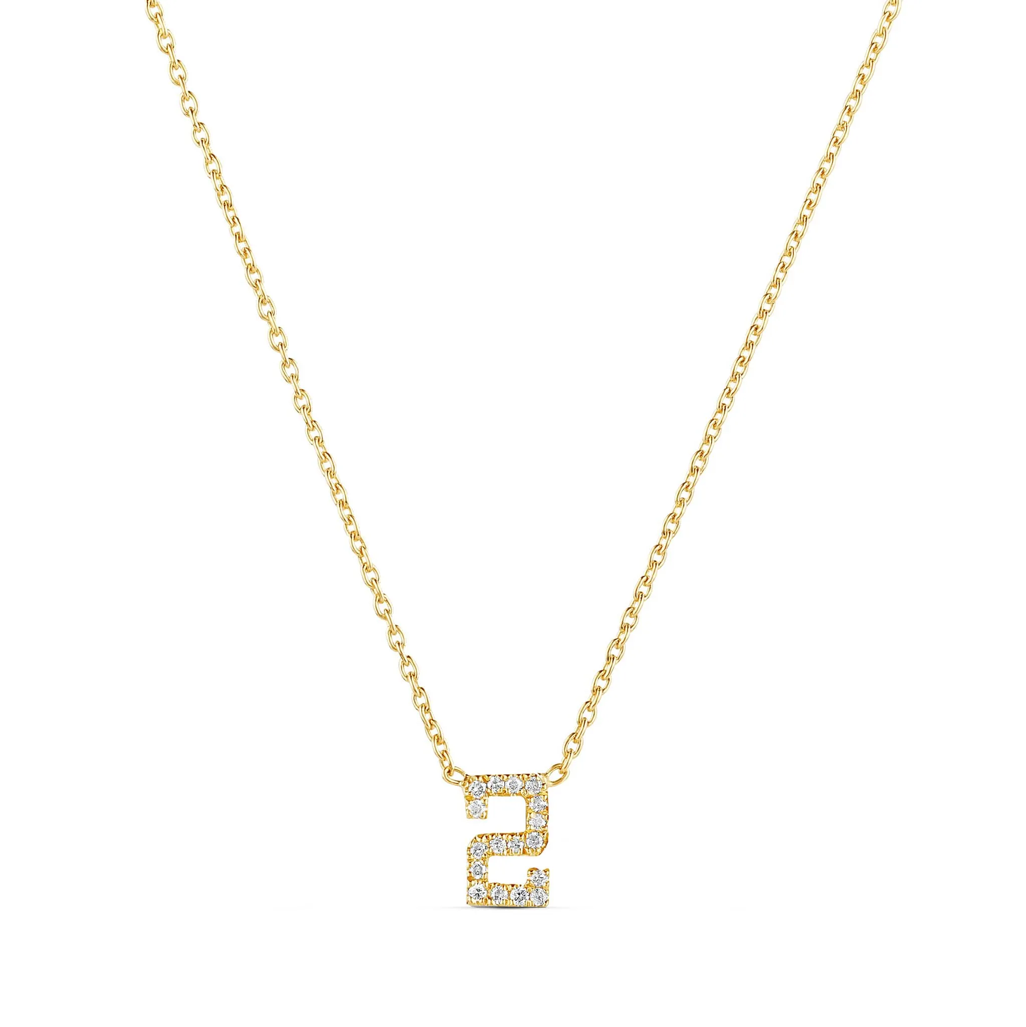 Diamond Pave Number Necklace