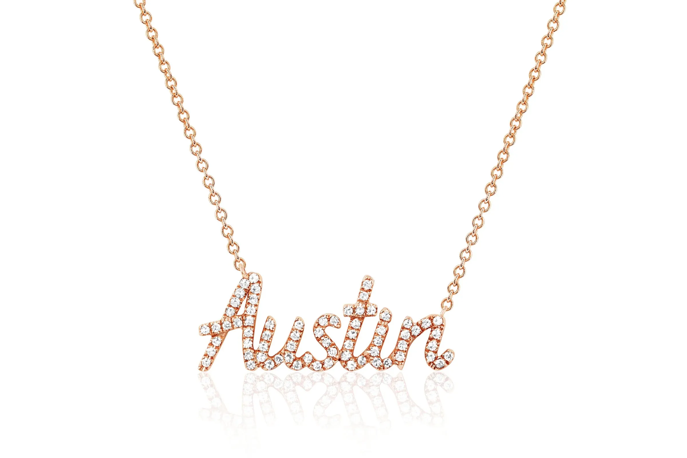 Diamond Script Name Necklace