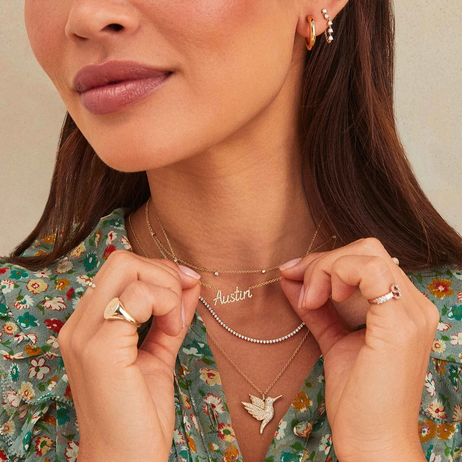 Diamond Script Name Necklace