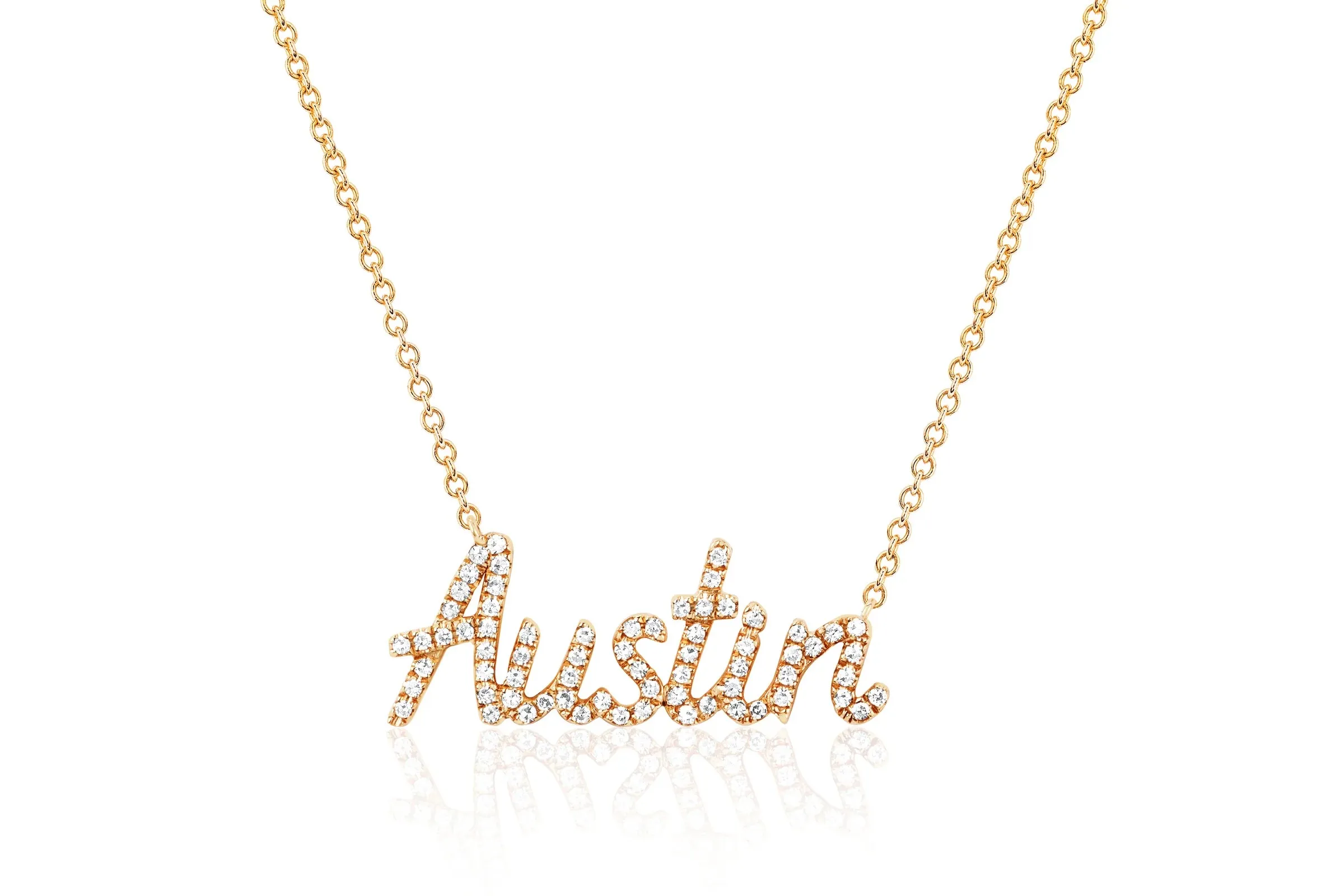 Diamond Script Name Necklace