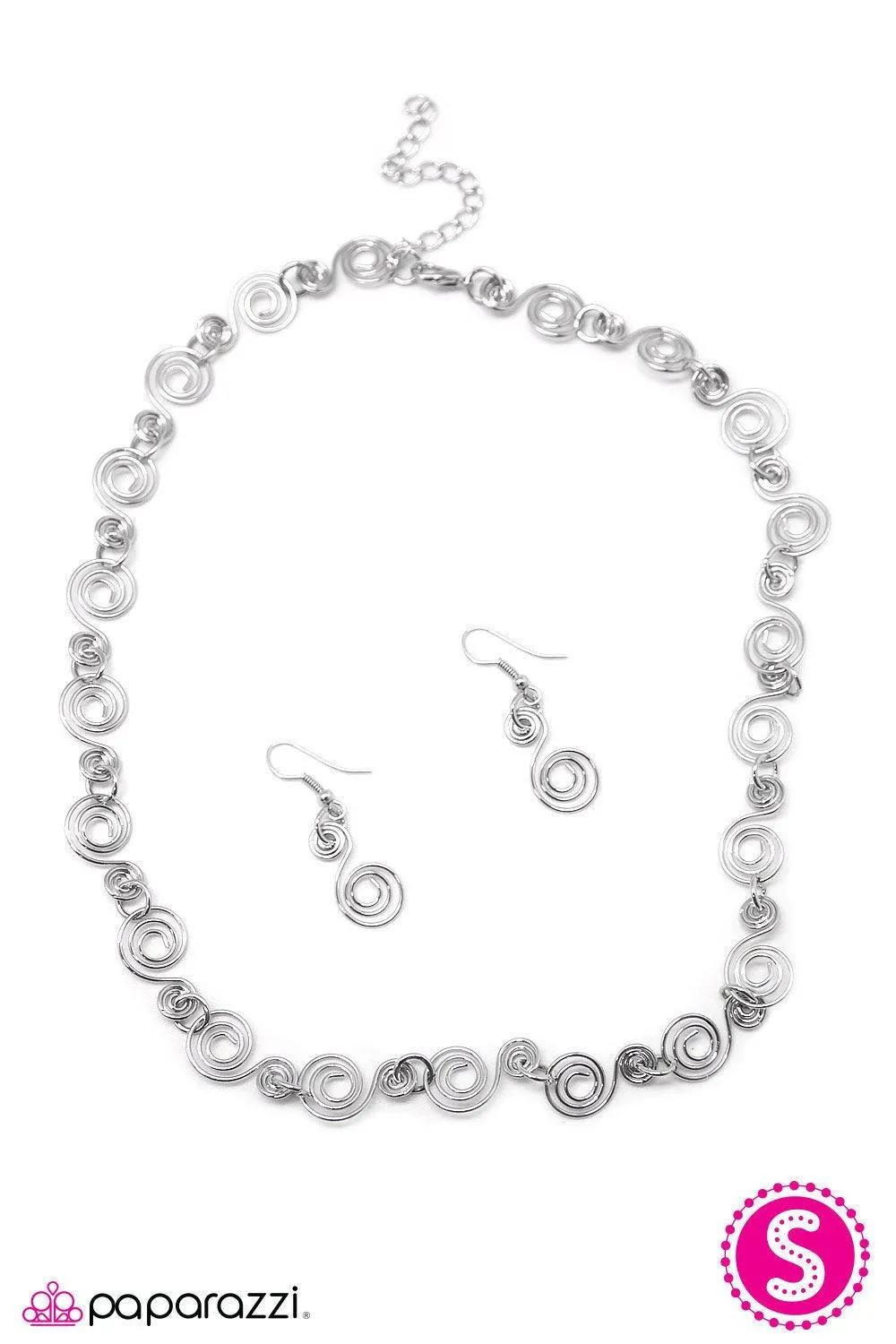 Dizzy Dancing Silver Necklace - Paparazzi Accessories