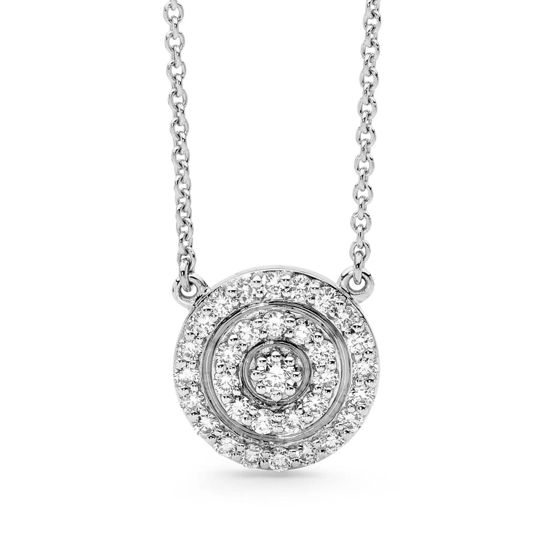 Double Halo Diamond Necklace