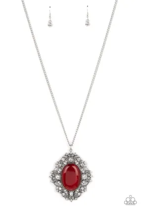 Dream Board Dazzle Red Cat's Eye Stone Necklace - Paparazzi Accessories