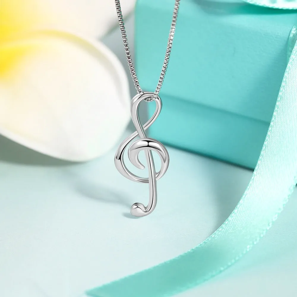 Elegant Musical Note Pendant Necklace