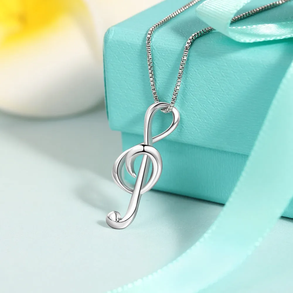 Elegant Musical Note Pendant Necklace