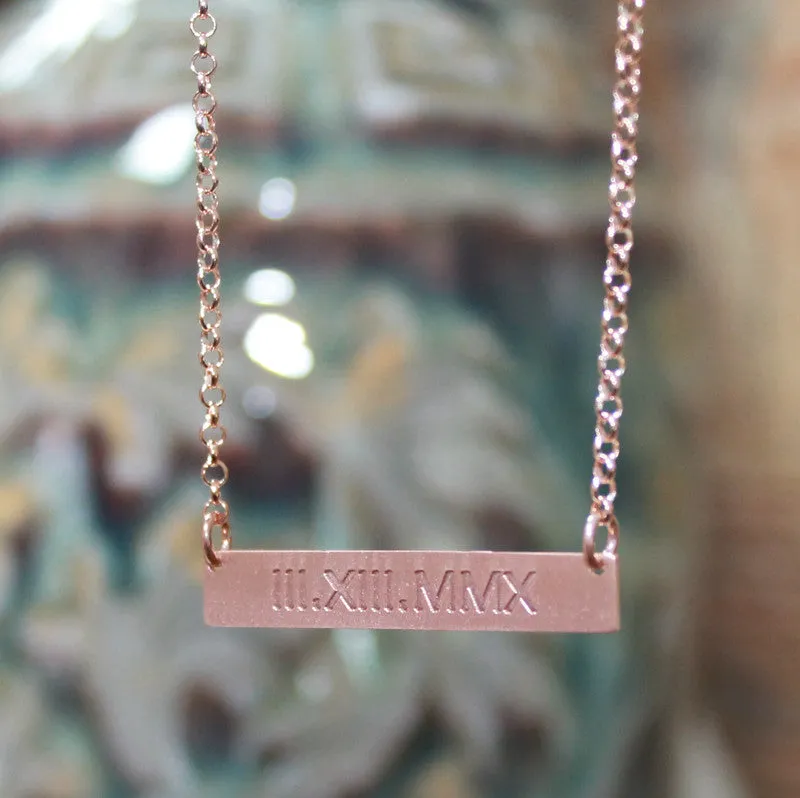 Engraved Gold Bar Necklace-Kardashians-Jenners