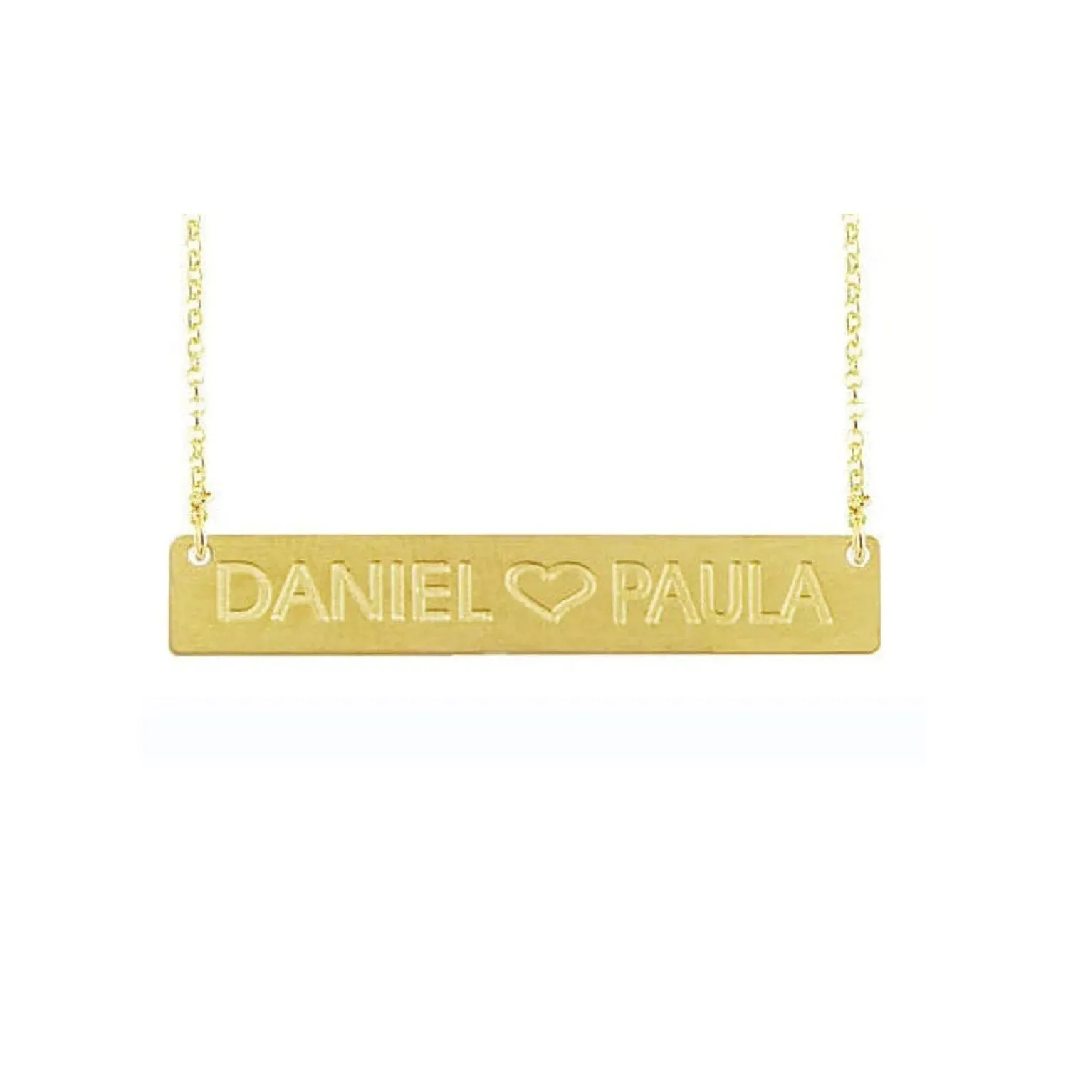 Engraved Gold Bar Necklace-Kardashians-Jenners