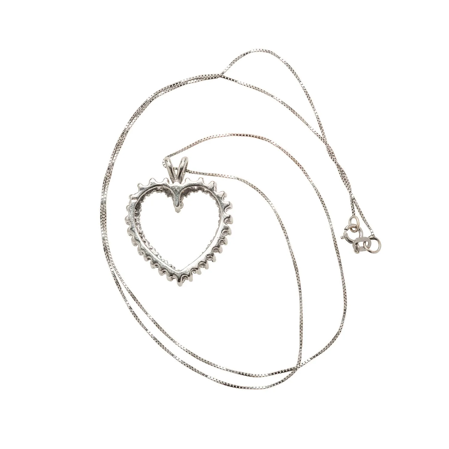 Estate 14k Diamond Heart Necklace .60ctw