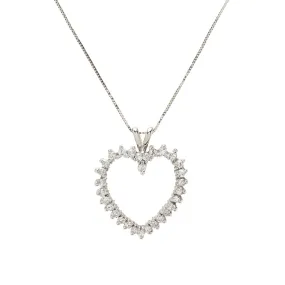 Estate 14k Diamond Heart Necklace .60ctw