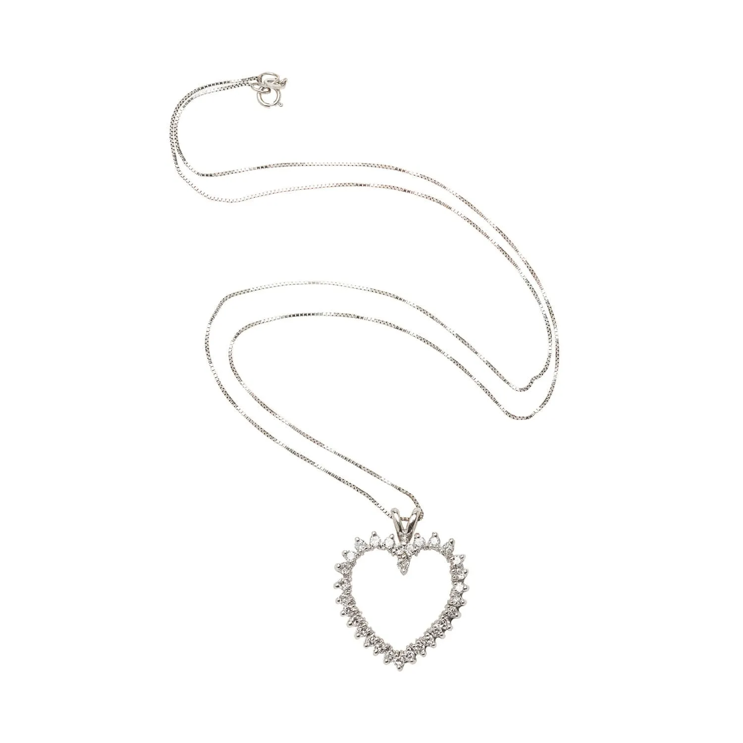 Estate 14k Diamond Heart Necklace .60ctw