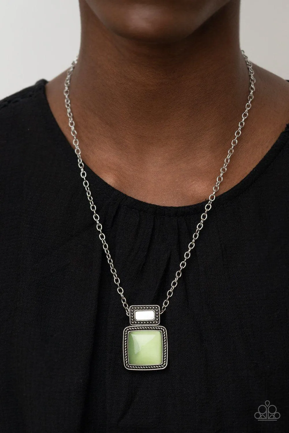 Ethereally Elemental Green Cat's Eye Stone Necklace - Paparazzi Accessories