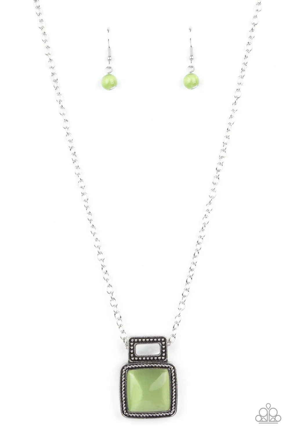 Ethereally Elemental Green Cat's Eye Stone Necklace - Paparazzi Accessories