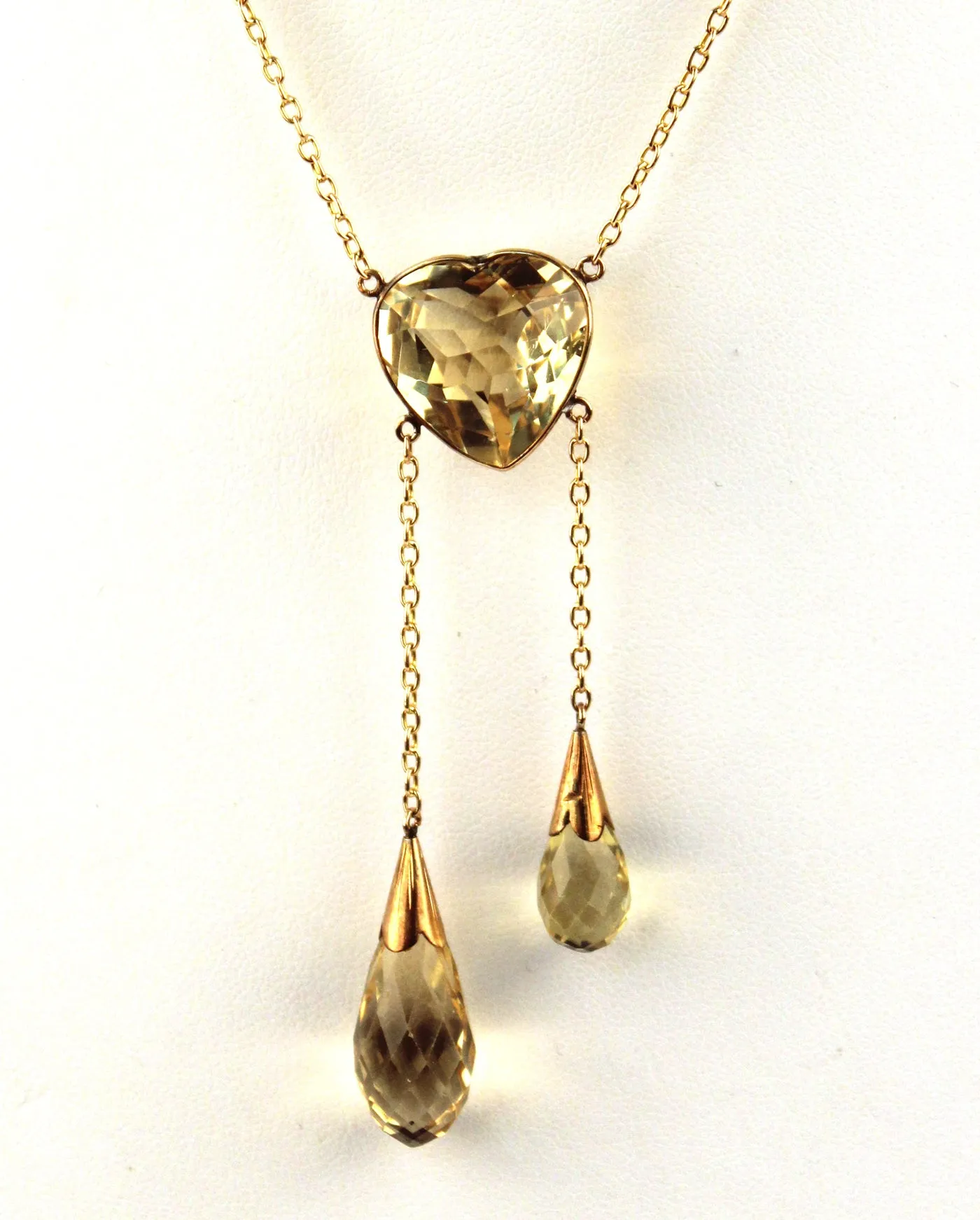 Faceted Citrine Pendant Necklace