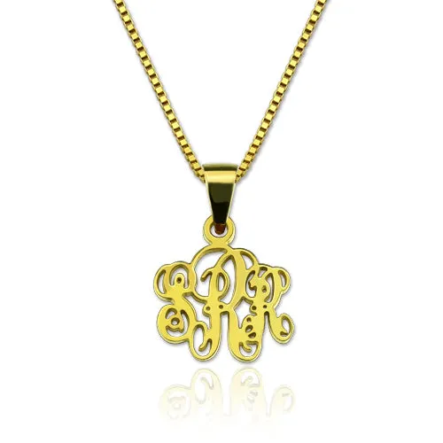 Fancy Script Mini Monogram Necklace