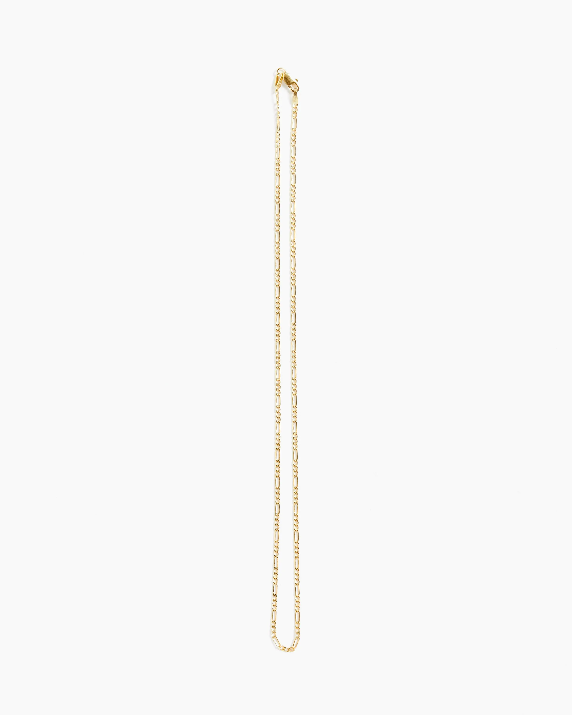 Figaro Chain Necklace in 14k Gold