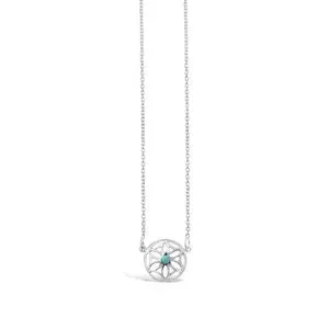 Fleur turquoise necklace in silver