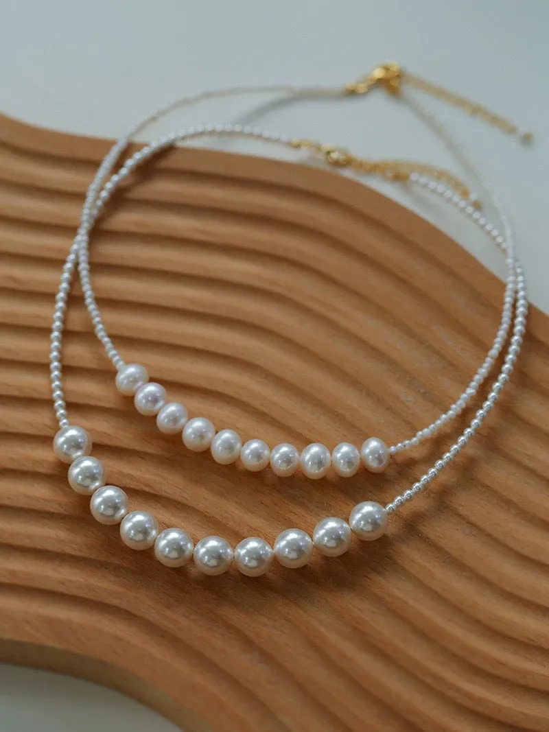 French Minimalist Pearl Necklace (Two Variants)